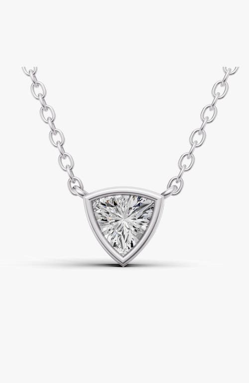Sereia Official 14k Gold 1 Ct Lab Grown Trillion Shape Diamond Bezel Pendant In White Gold