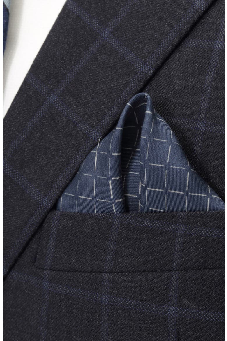 Diamond Silk Pocket Square, Alternate, color, NAVY