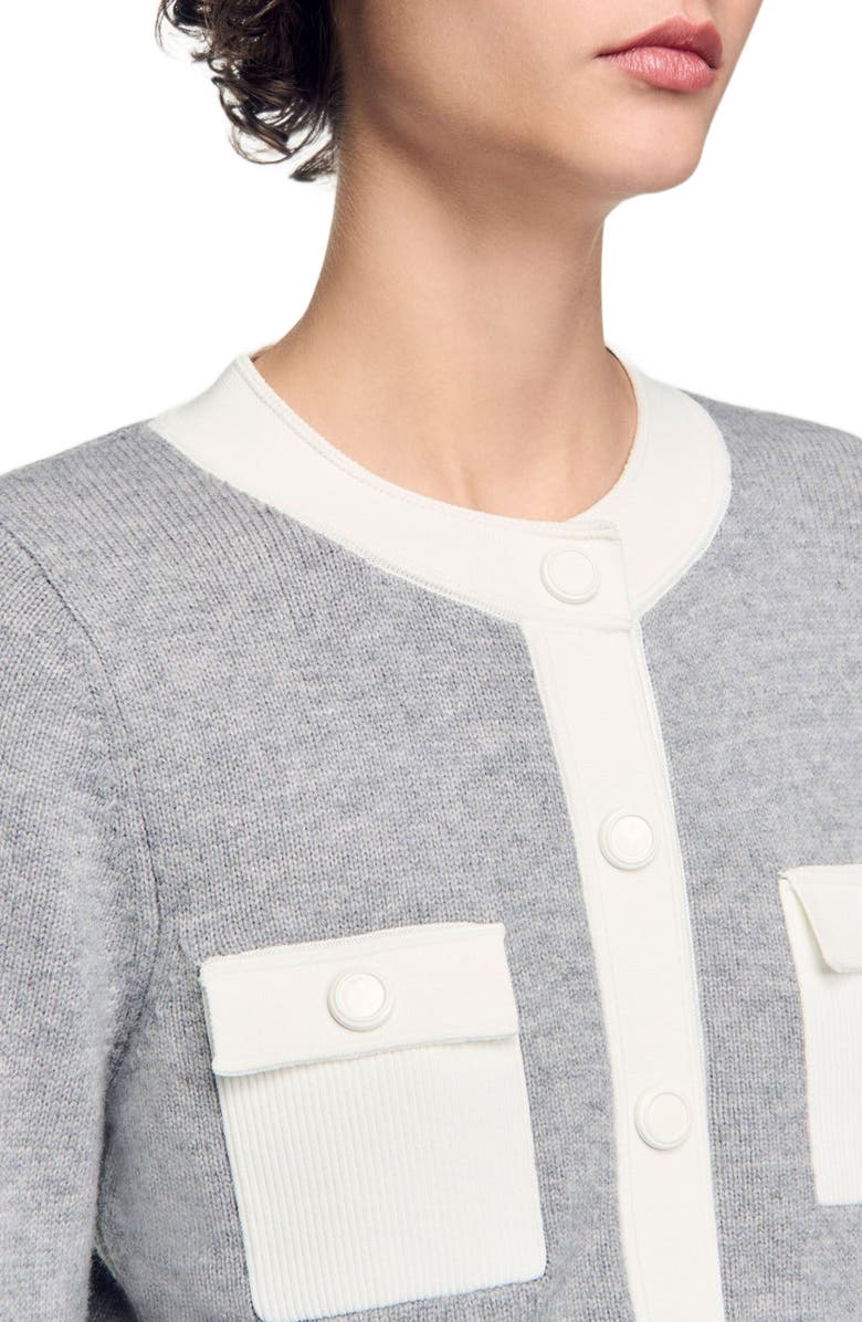 SANDRO Two-tone cardigan, Alternate, color, 