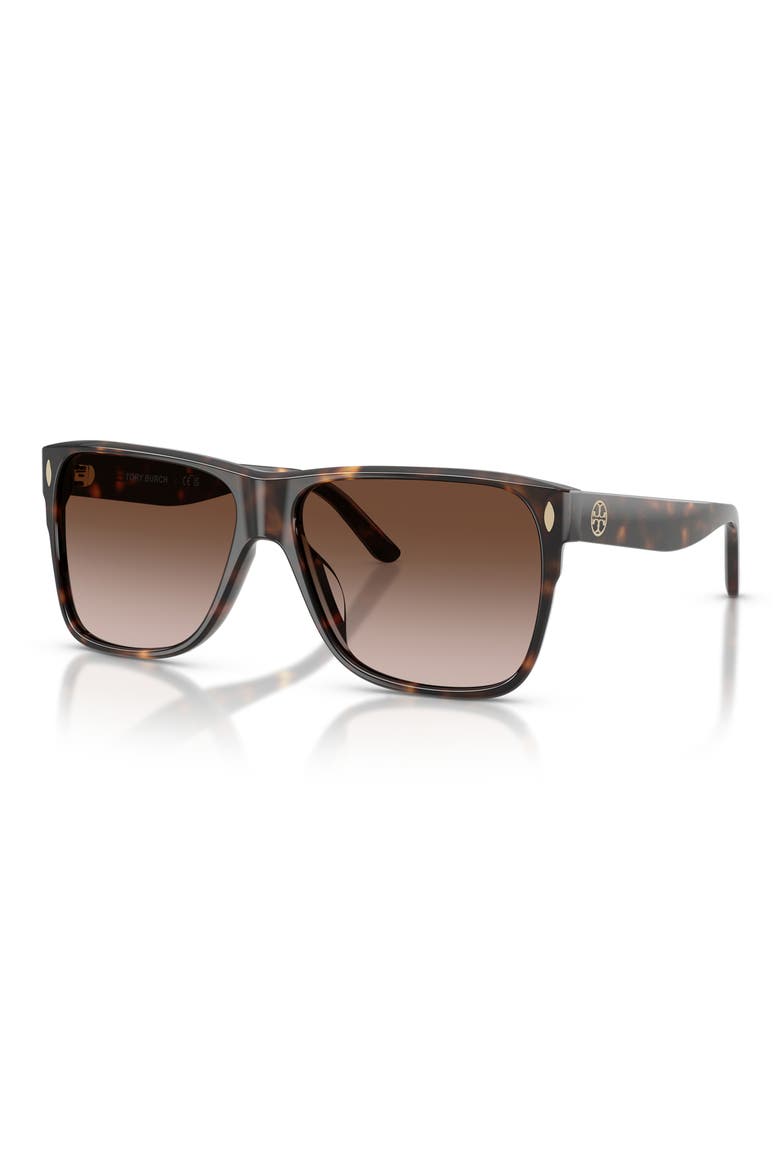 59mm Gradient Square Sunglasses, Alternate, color, DARK TORTOISE