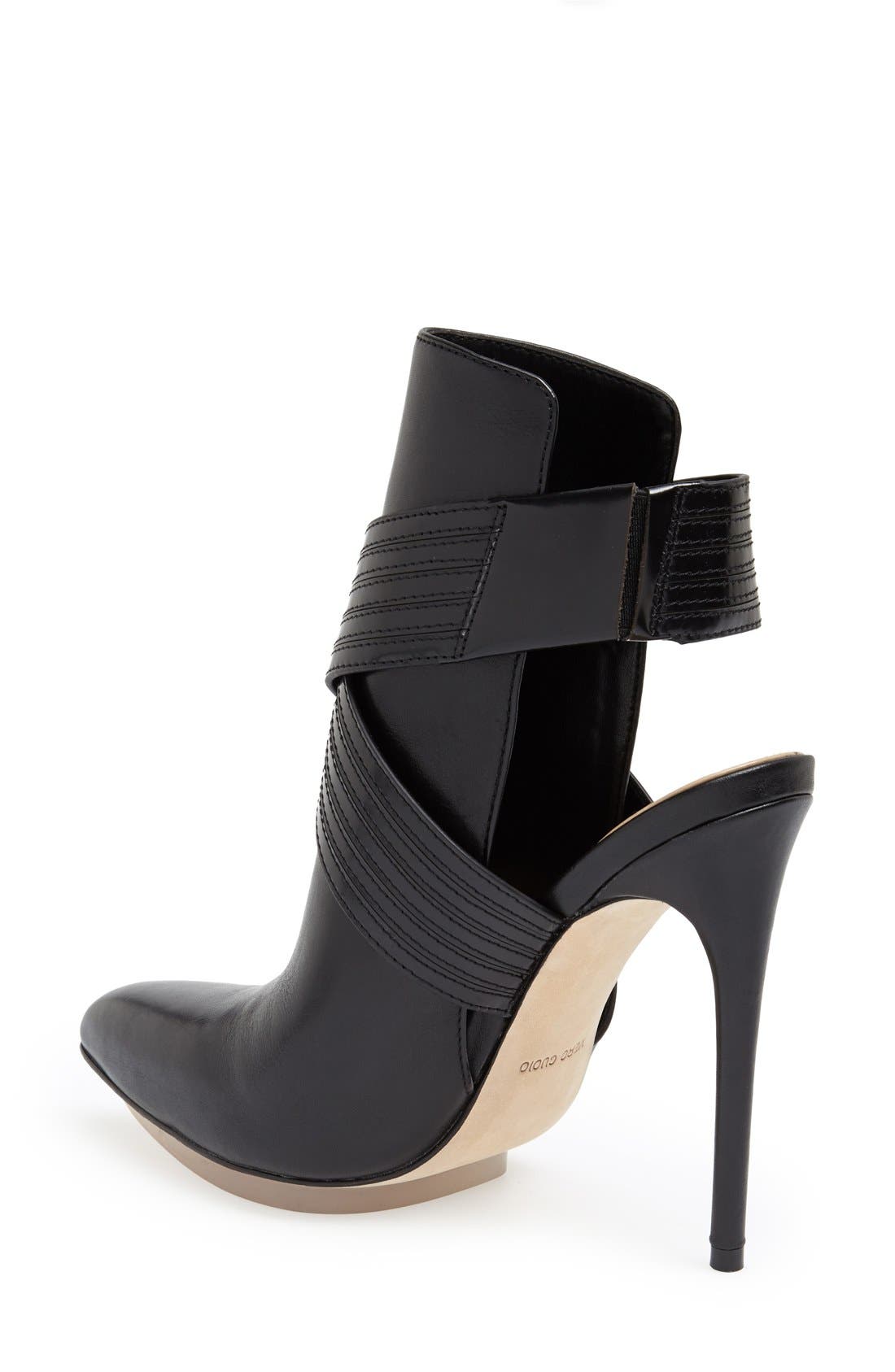 'Krimp' Pointy Toe Bootie, Alternate, color, BLACK