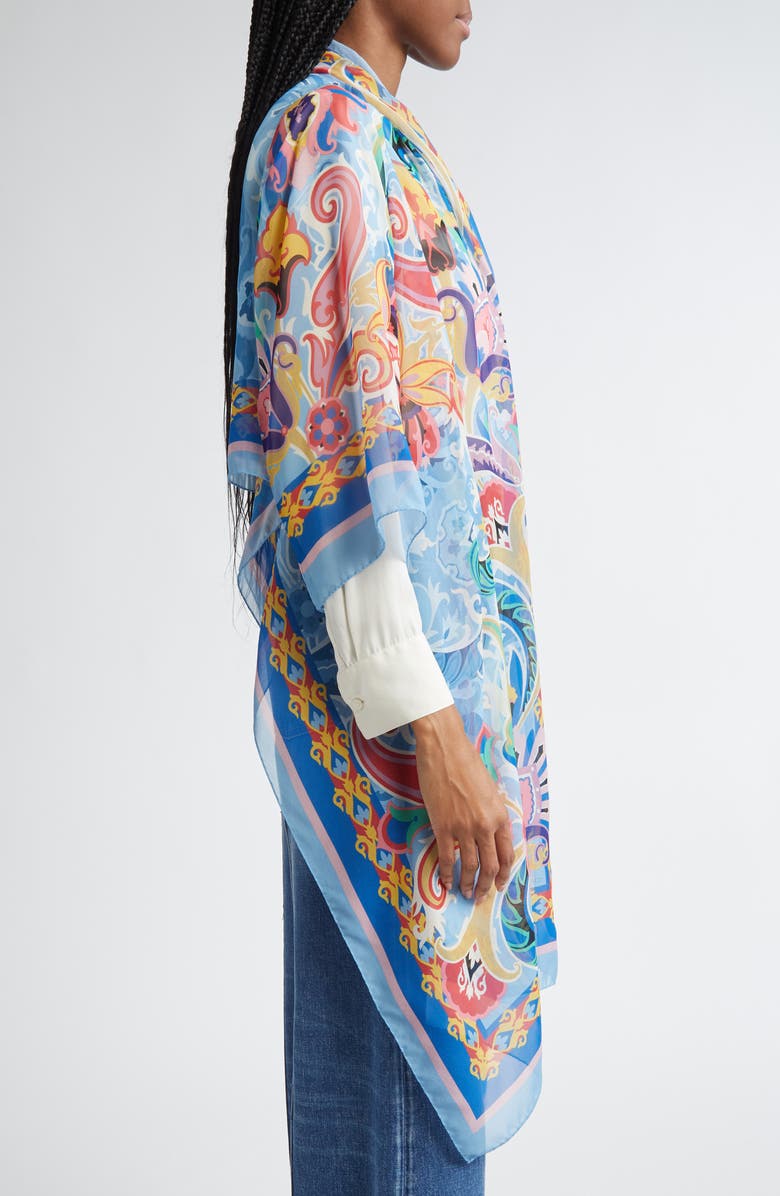 Etro Multicolor Paisley Silk Cape Scarf, Alternate, color, 