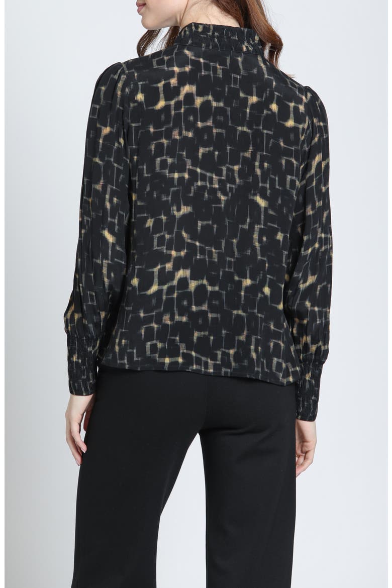 Ruched Puff Sleeve Top, Alternate, color, ONYX/AMBER