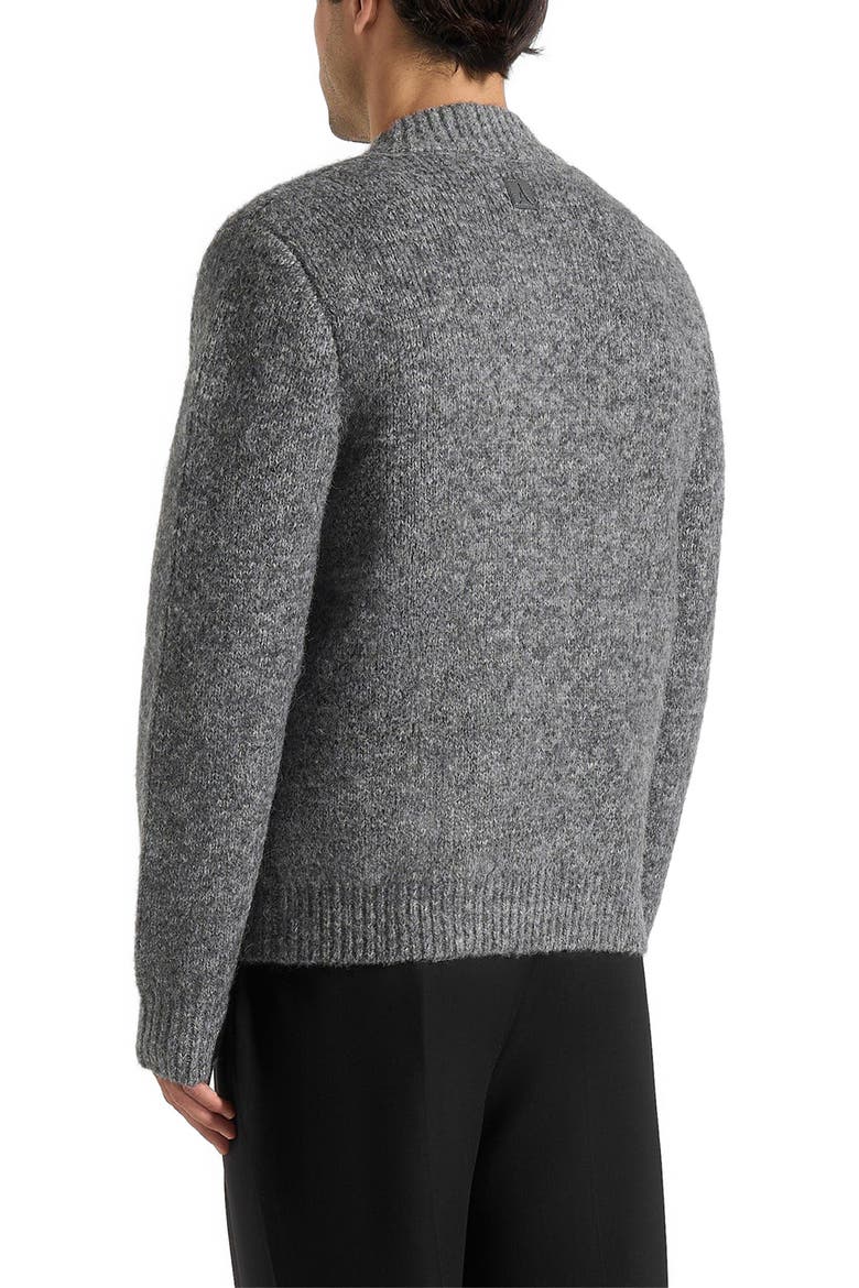 Dani Unisex Asymmetric Brushed Wool Knit Cardigan, Alternate, color, Grey