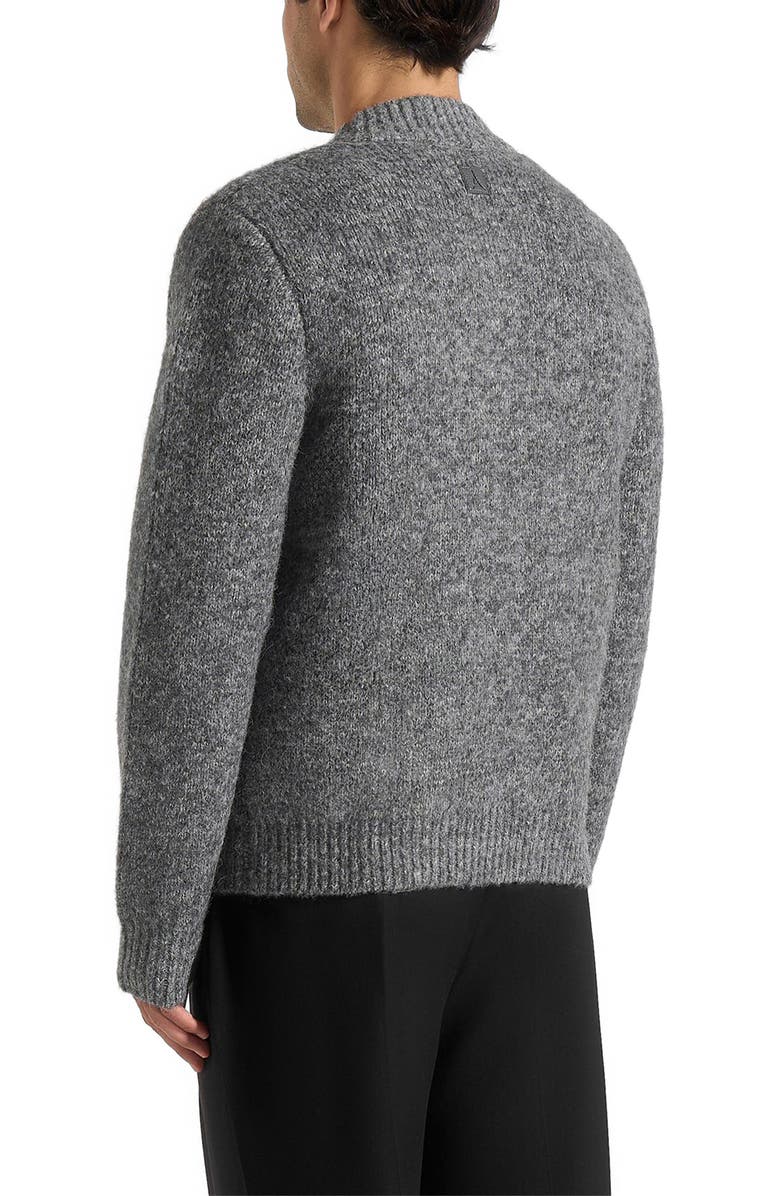 Manière De Voir Dani Unisex Asymmetric Brushed Wool Knit Cardigan, Alternate, color, Grey