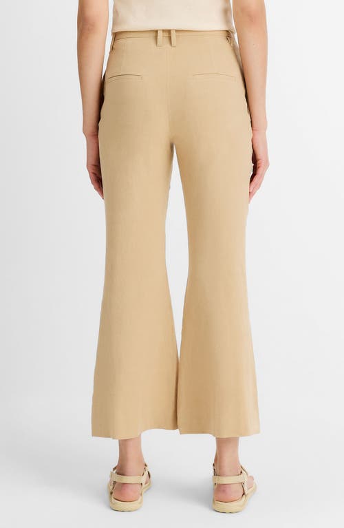 Vince Mid-rise Cropped Flare Trousers In Pale Nut