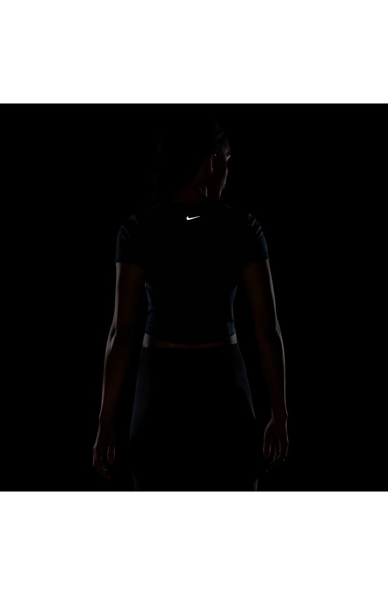 Nike Phoenix Fleece Short Sleeve Crop Sweatshirt, Alternate, color, 478 Armrnv/Black