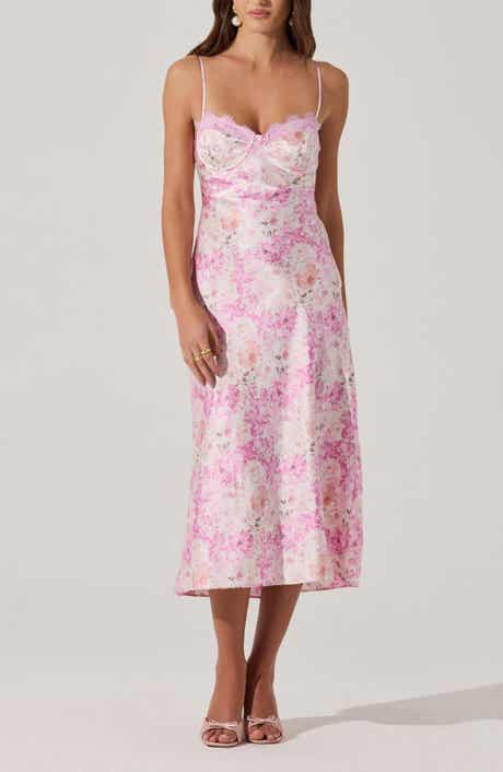 ASTR the Label Lace Trim Satin Slipdress