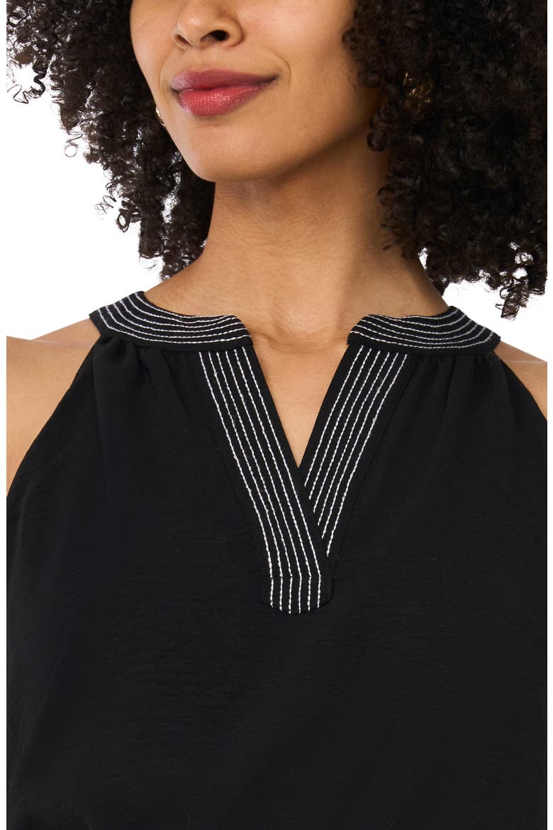 Trapunto Contrast Stitch Maxi Dress, Alternate, color, RICH BLACK