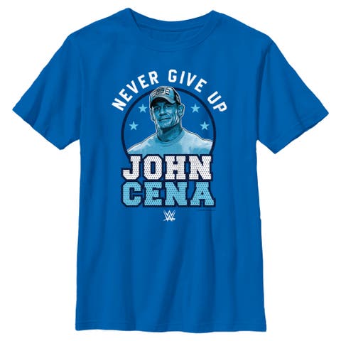 Boy's WWE John Cena Never Give Up Blue Logo  Graphic T-Shirt