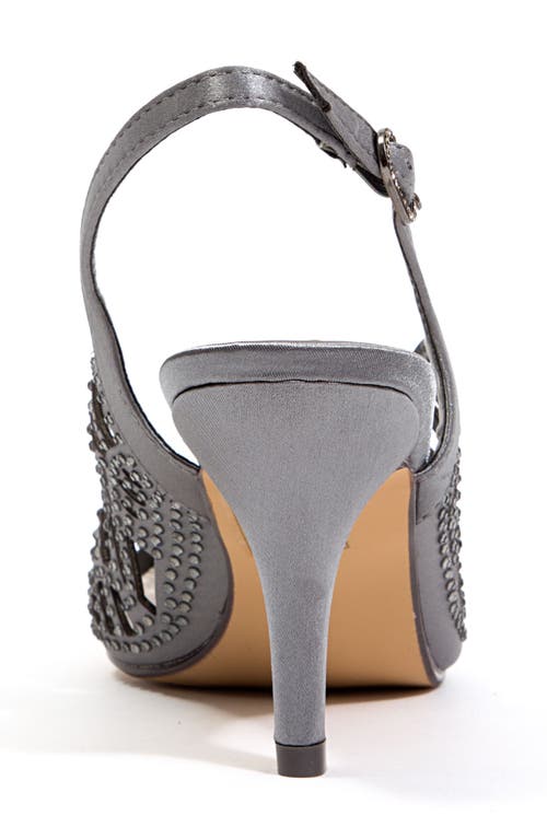 Lady Couture Rhinestone Slingback Pump In Pewter
