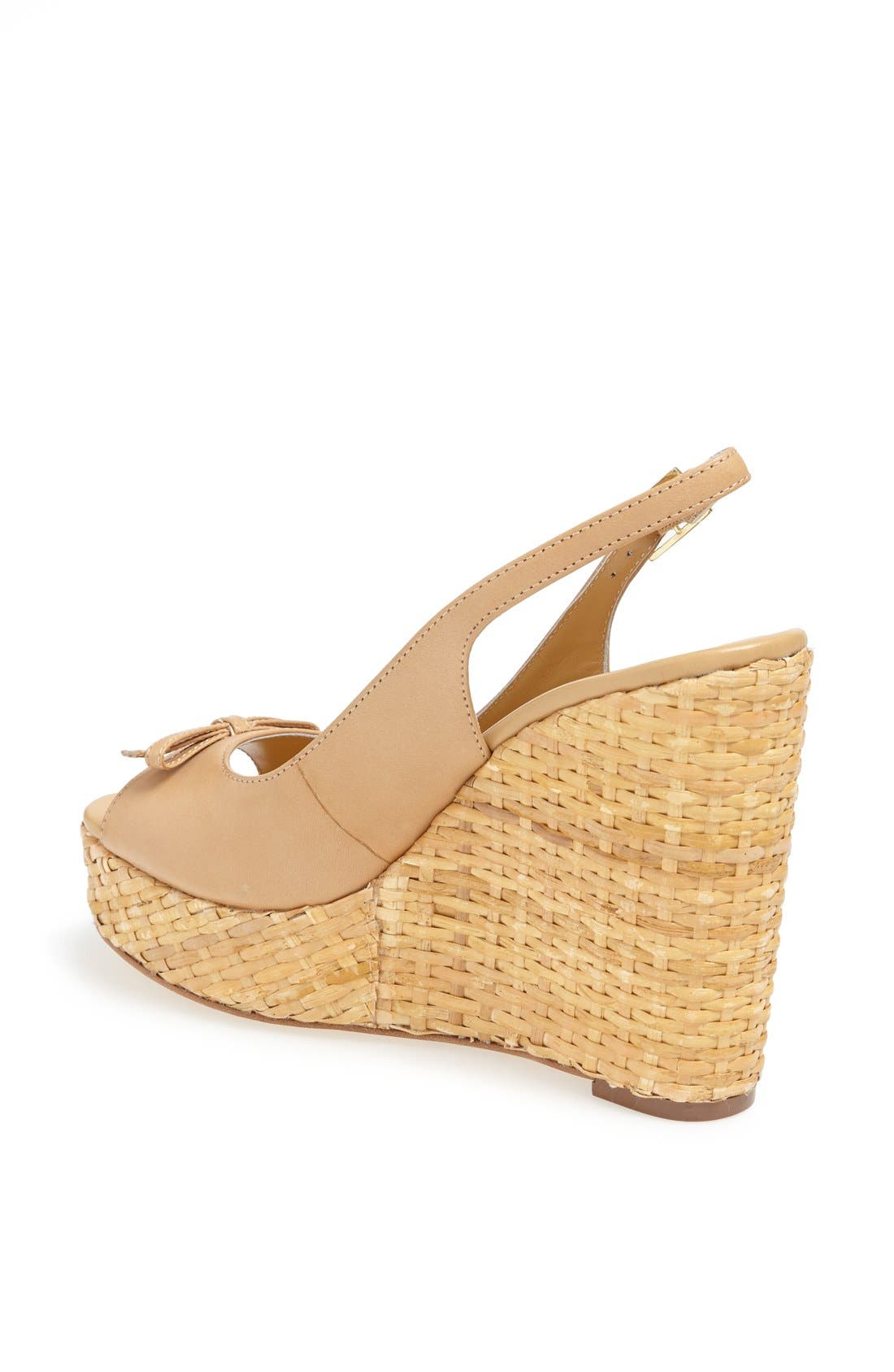 'della' wedge sandal, Alternate, color, NATURAL SHINE CALF