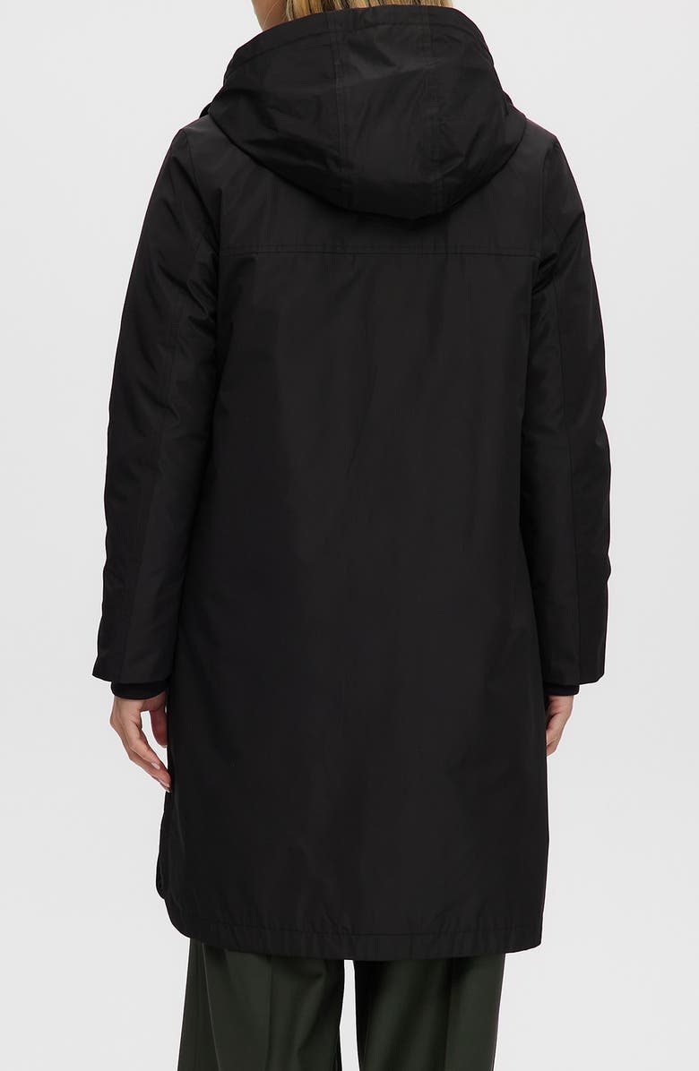 Noize Mid Length Rain Coat, Alternate, color, Black