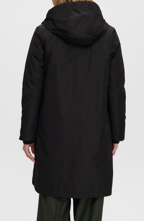 Noize Mid Length Rain Coat In Black