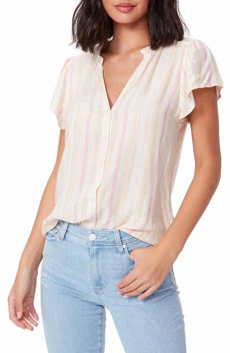 PAIGE Remy Stripe Button Front Top