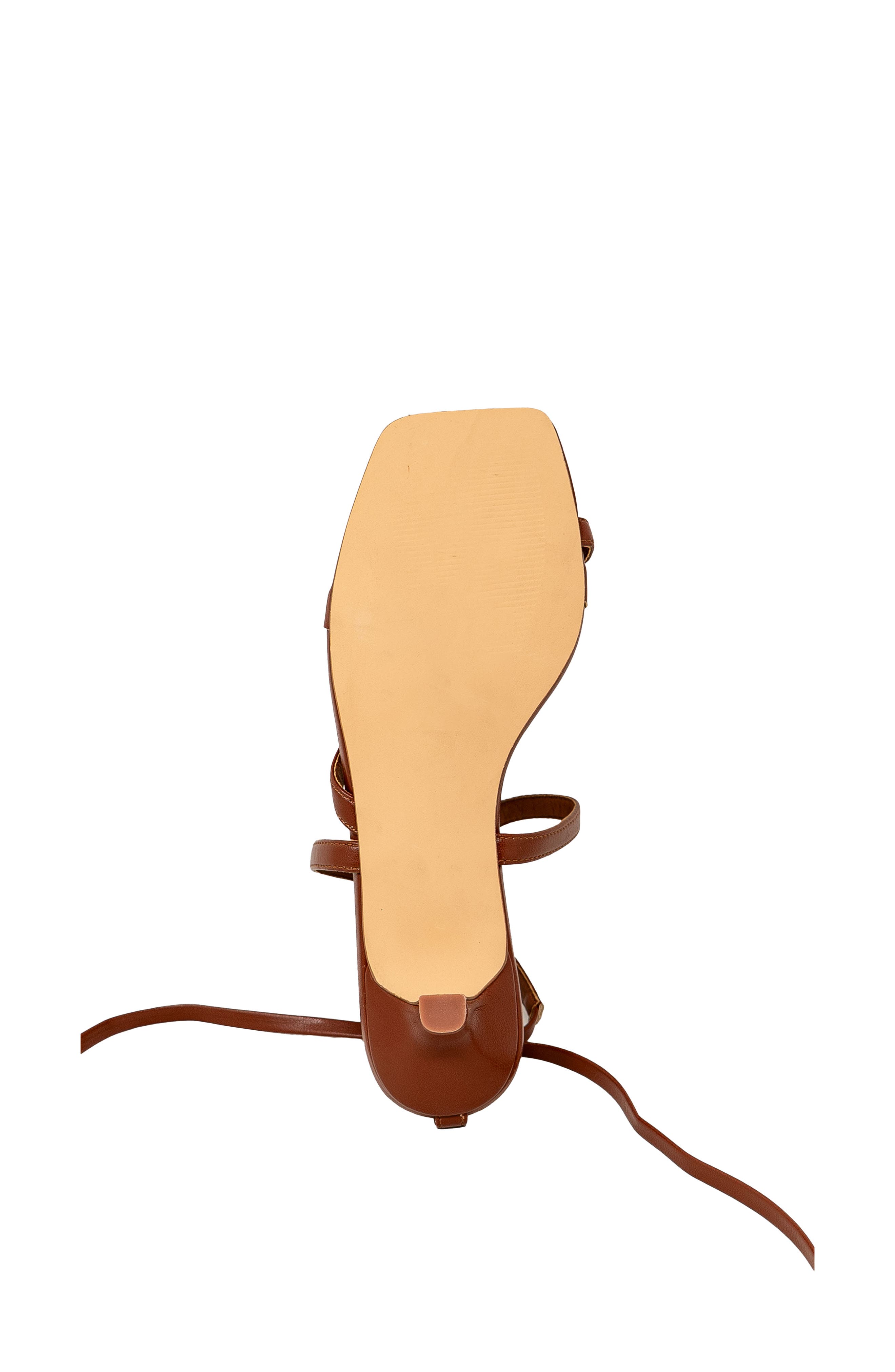 Lace-Up Kitten Heel Sandal, Alternate, color, BROWN PU