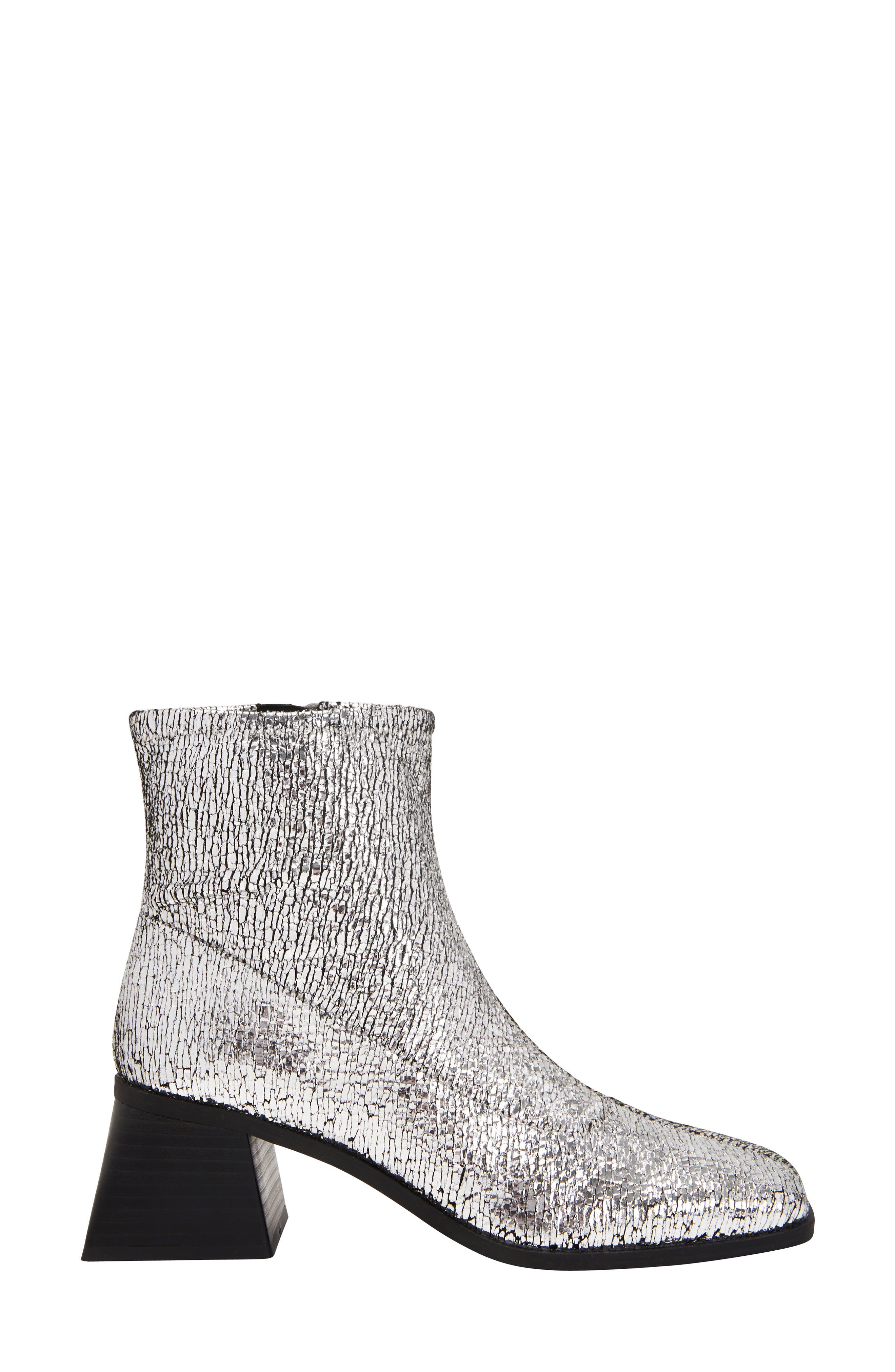 Lolette Square Toe Bootie, Alternate, color, SILVER