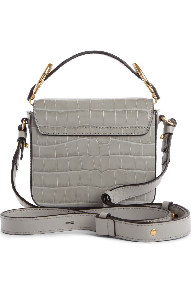 Chloé Mini C Croc Embossed Leather Satchel, Alternate, color,