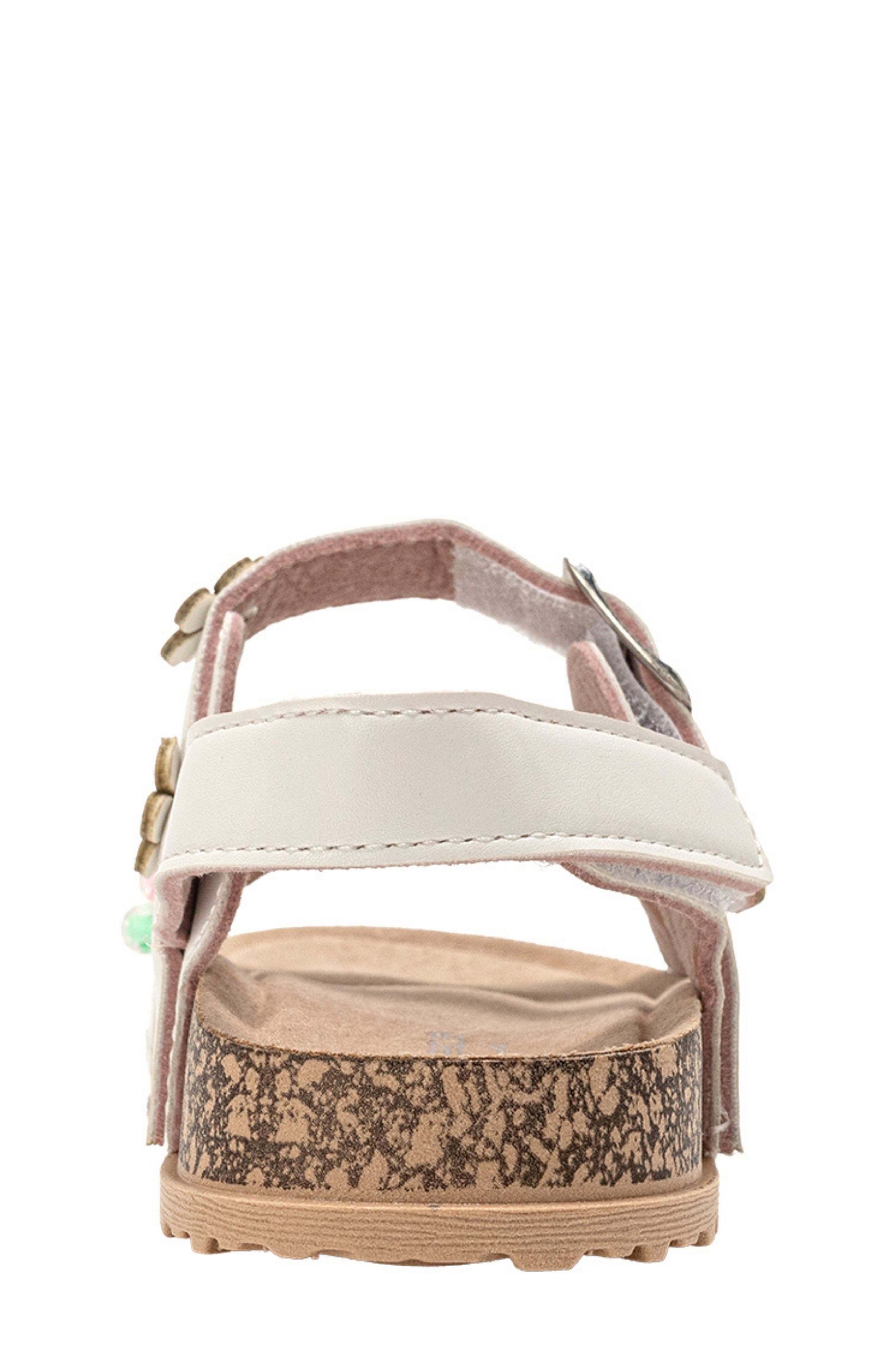 bebe Beaded Daisy Sandal, Alternate, color, White