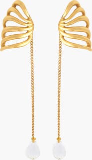 YOJ Travro Drop Stud Earring in Gold and Crystal