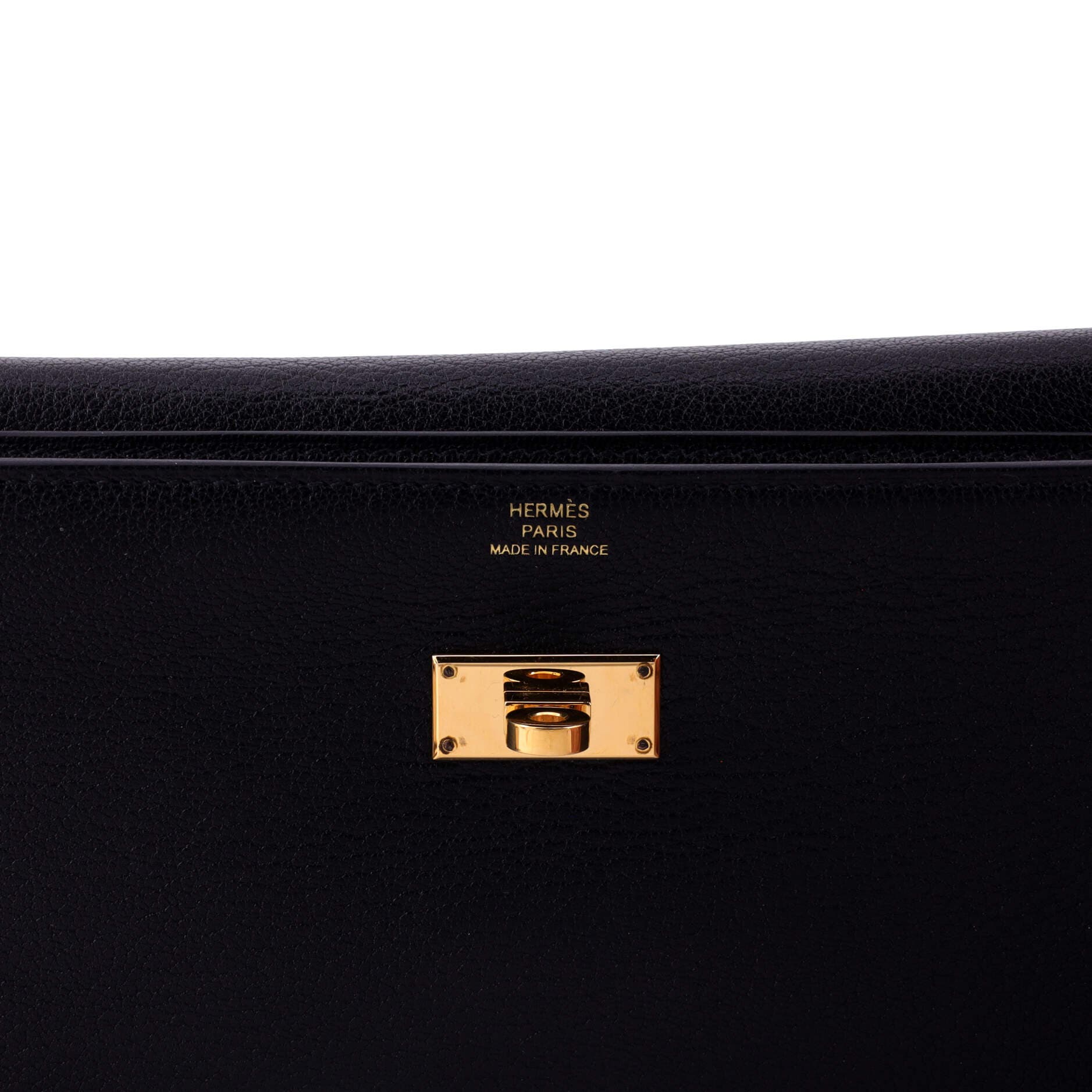 Pre-Owned Hermes Kelly Pocket Wallet Chevre Chamkila Long, Alternate, color, Noir