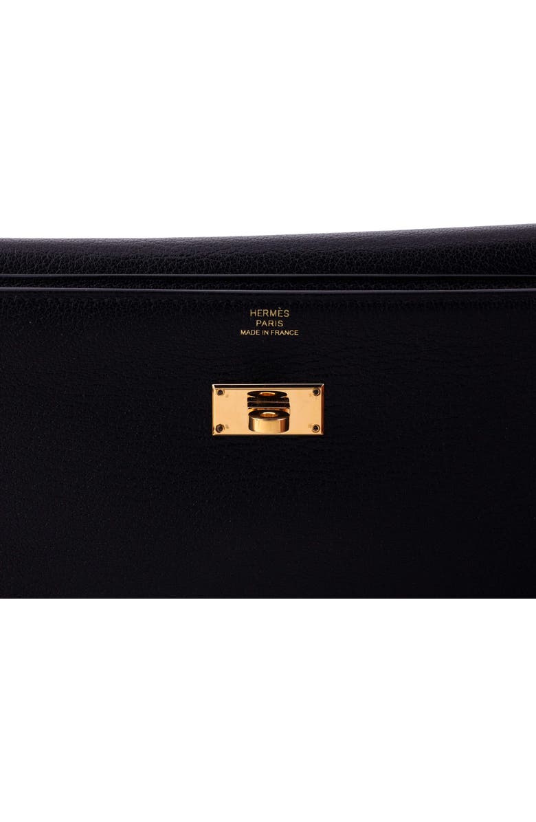 Pre-Owned Hermes Kelly Pocket Wallet Chevre Chamkila Long, Alternate, color, Noir