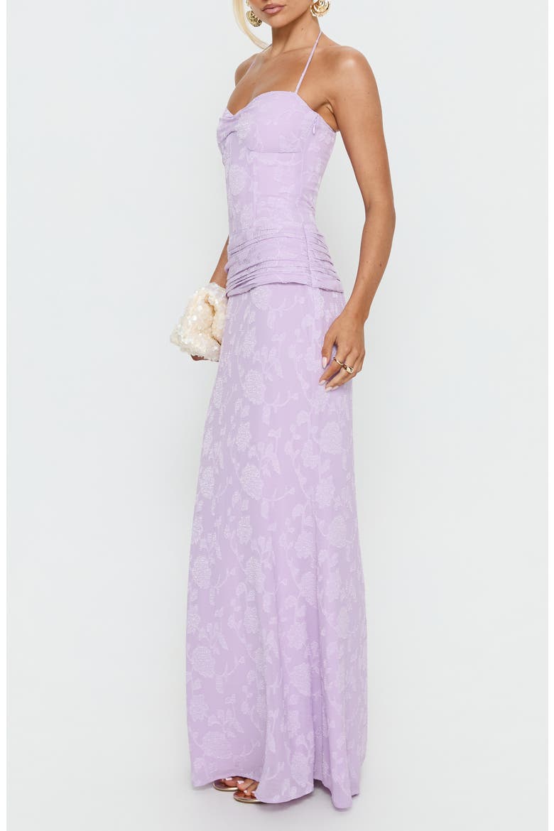 Love From Portofino Halter Corset Maxi Dress, Alternate, color, LILAC