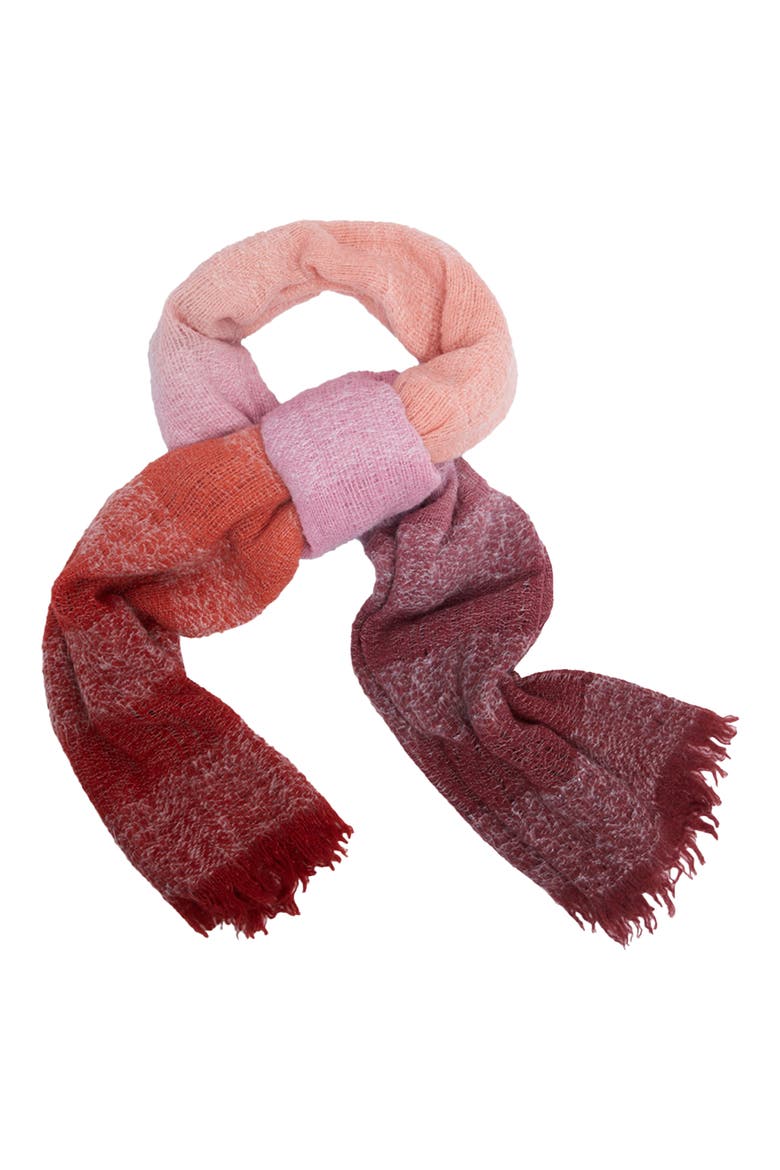 Gradient Stripe Fringe Scarf, Alternate, color, PINK