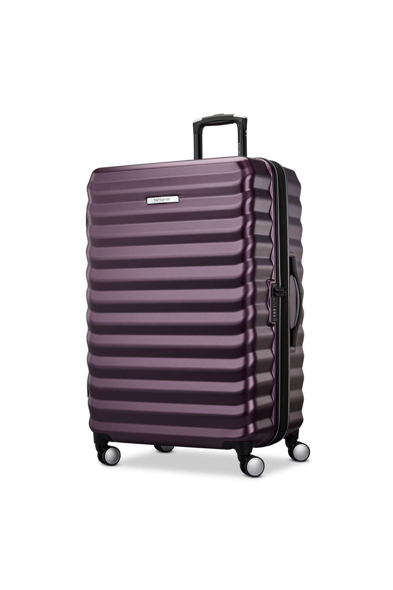 Element Hardside Expandable 28" Large Checked Spinner Luggage, Main, color, Dusk Purple