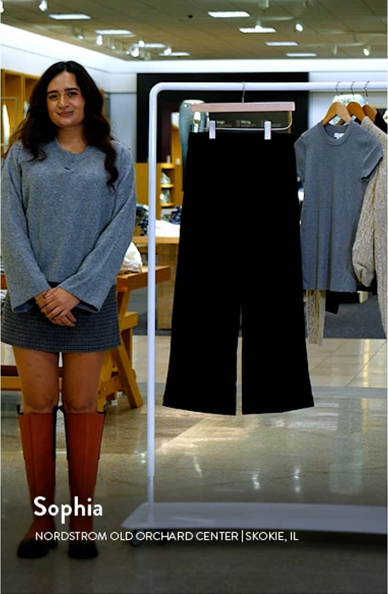 Anessa High Waist Ankle Wide Leg Velvet Pants, sales video thumbnail