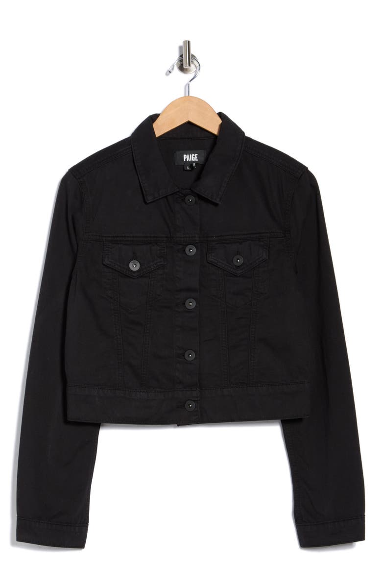 PAIGE Chara Crop Denim Shirt Jacket, Main, color, Night Time