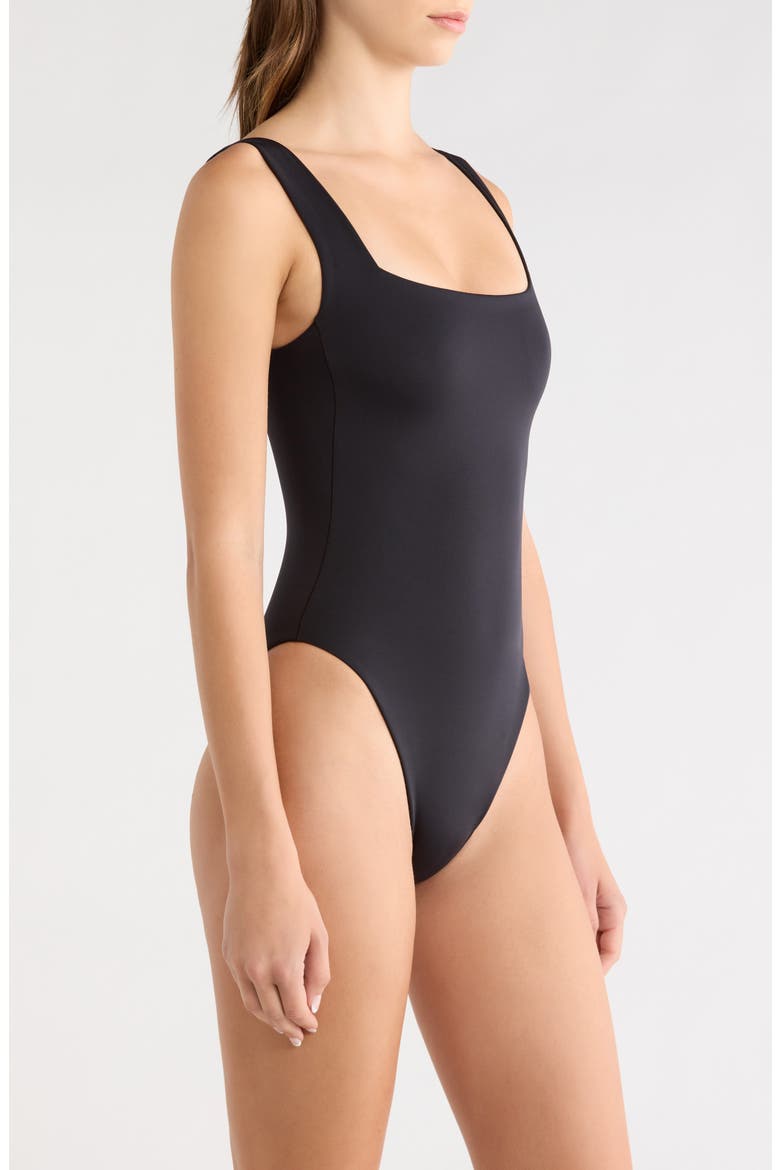 Streamline One-Piece Swimsuit, Alternate, color, JET BLACK