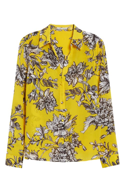Alice And Olivia Alice + Olivia Alta Silk Top In Yellow