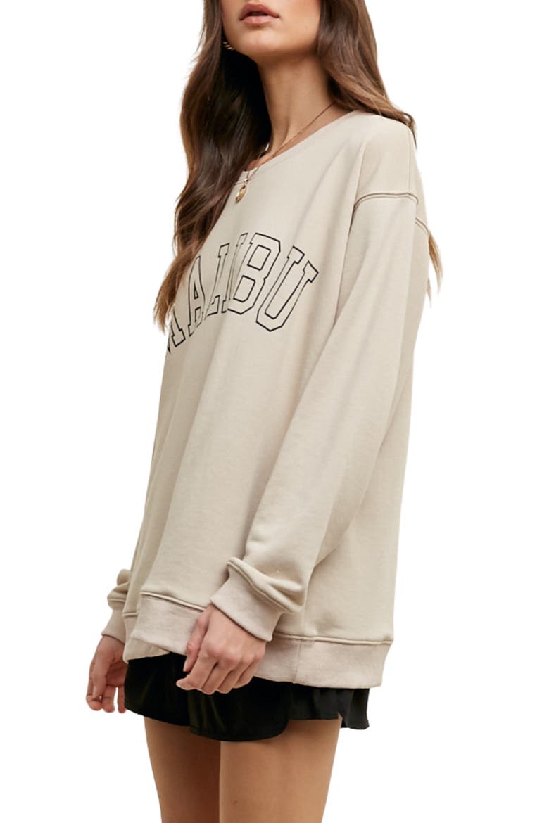 Malibu Oversized Graphic Sweatshirt, Alternate, color, NATURAL