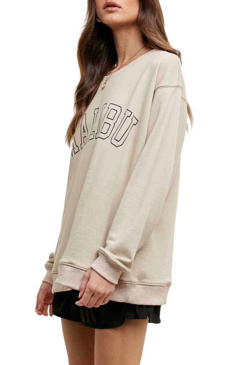 WISHLIST Malibu Oversized Graphic Sweatshirt, Alternate, color, Natural