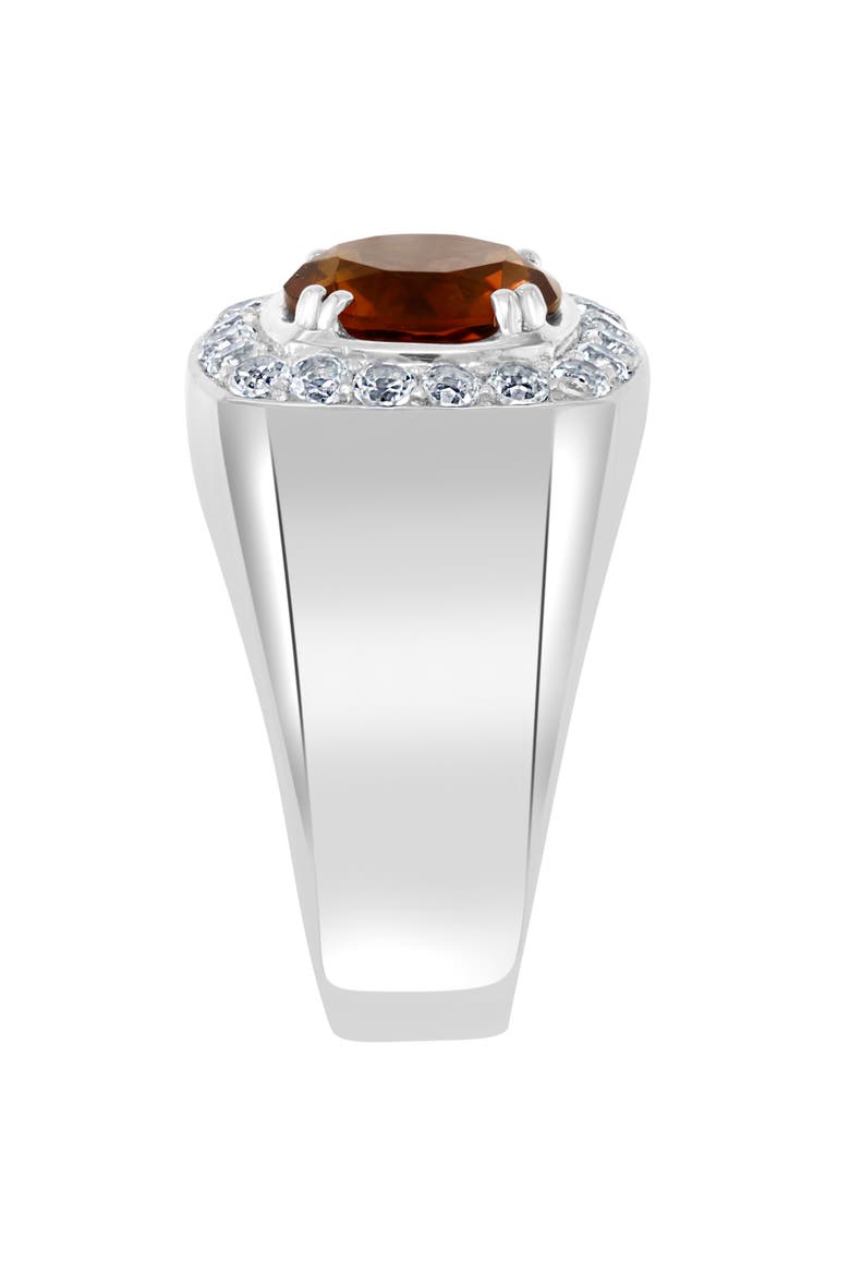 Men's Smoky Quartz & White Topaz Signet Ring, Alternate, color, BROWN