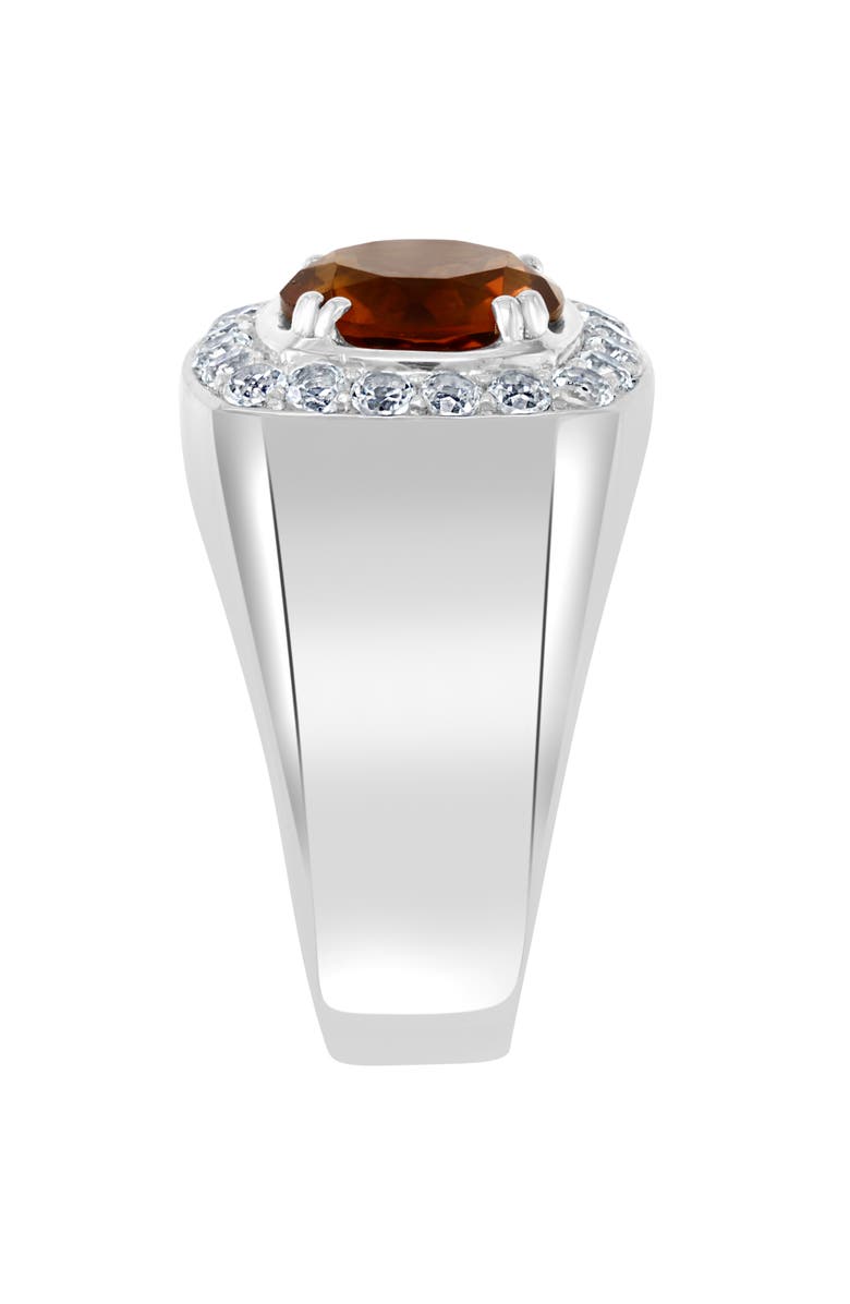 EFFY Men's Smoky Quartz & White Topaz Signet Ring, Alternate, color, Brown