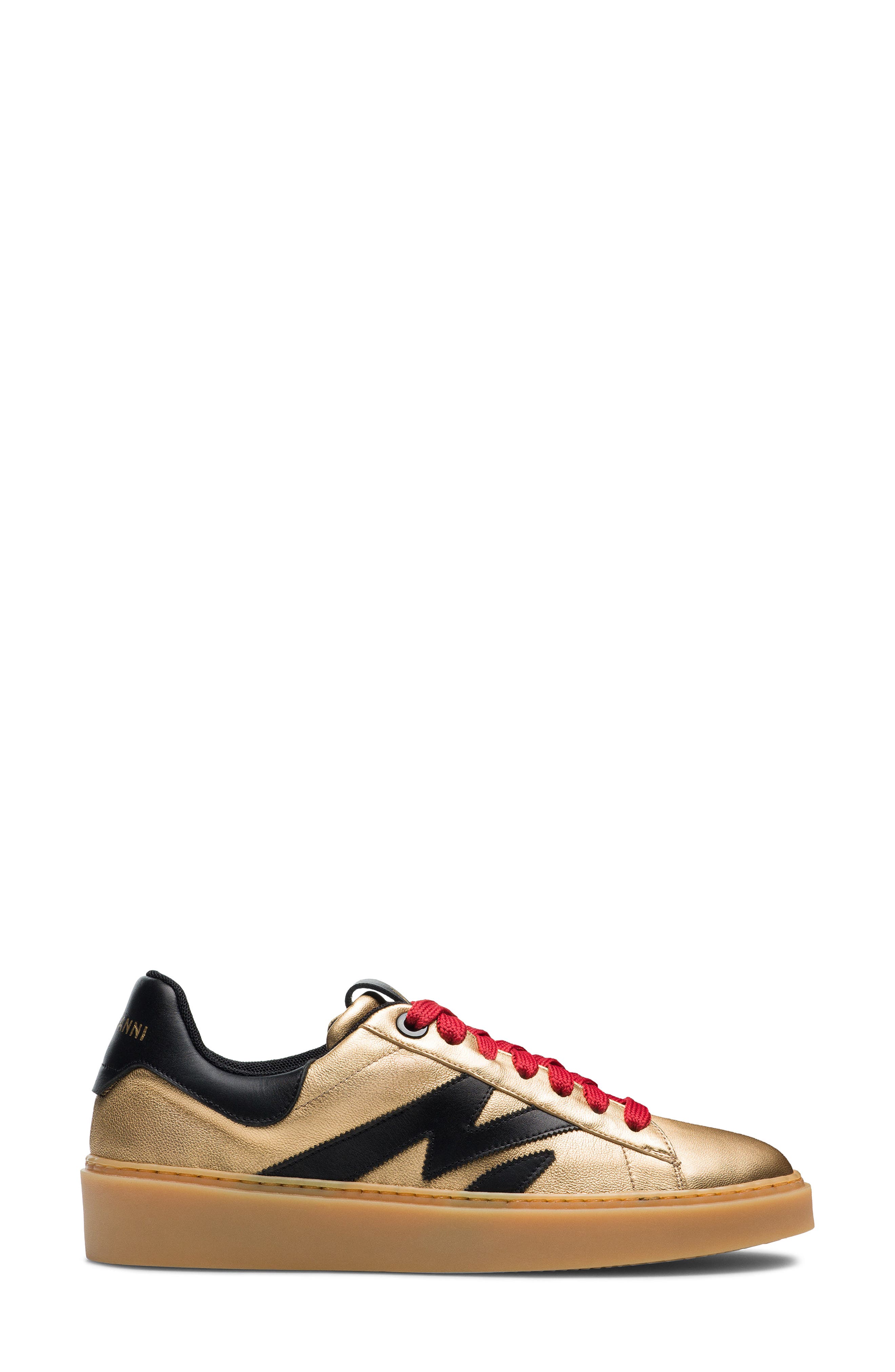 Magnanni Electra Gold Sneaker, Alternate, color, Gold