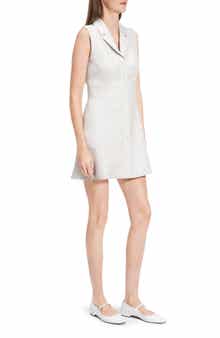 Theory Micro Houndstooth Linen Blend Minidress