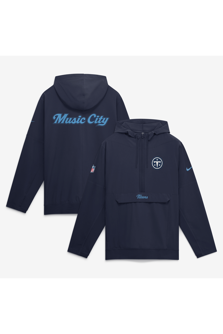 Men's Nike  Navy Tennessee Titans 2026 Rivalries Collection Sideline Anorak Half-Zip Jacket, Main, color, Navy