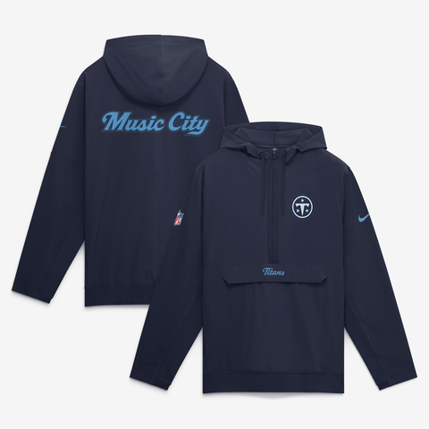 Men's Nike Navy Tennessee Titans 2026 Rivalries Collection Sideline Anorak Half-Zip Jacket