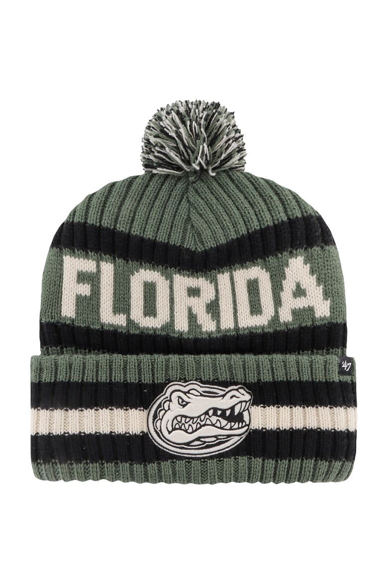 Men's '47 Green Florida Gators OHT Military Appreciation Bering Cuffed Knit Hat with Pom, Main, color, Green