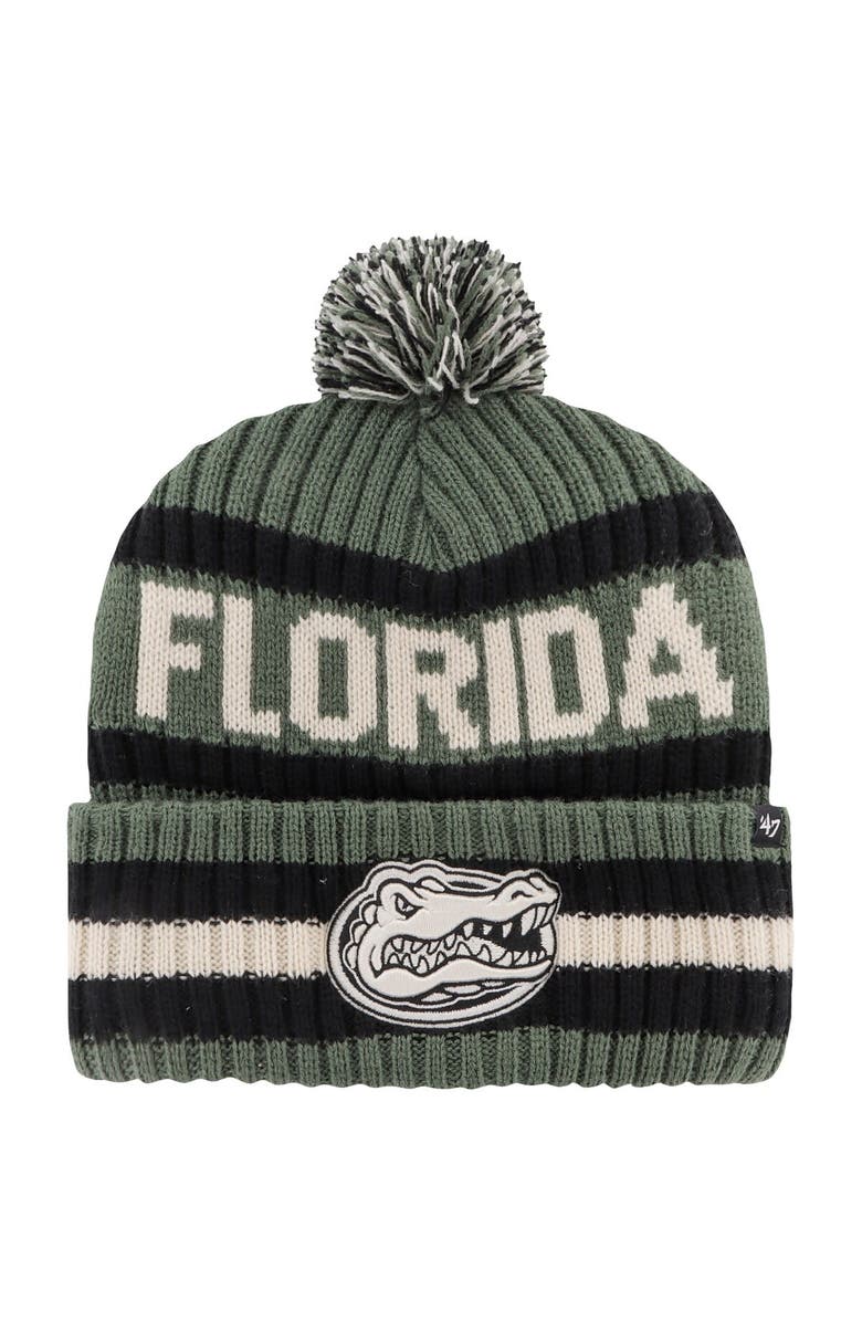 '47 Men's '47 Green Florida Gators OHT Military Appreciation Bering Cuffed Knit Hat with Pom, Main, color, Green