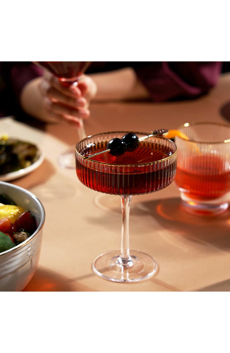 Viski Meridian Crystal Coupe Glasses Set of 2, Alternate, color, Clear