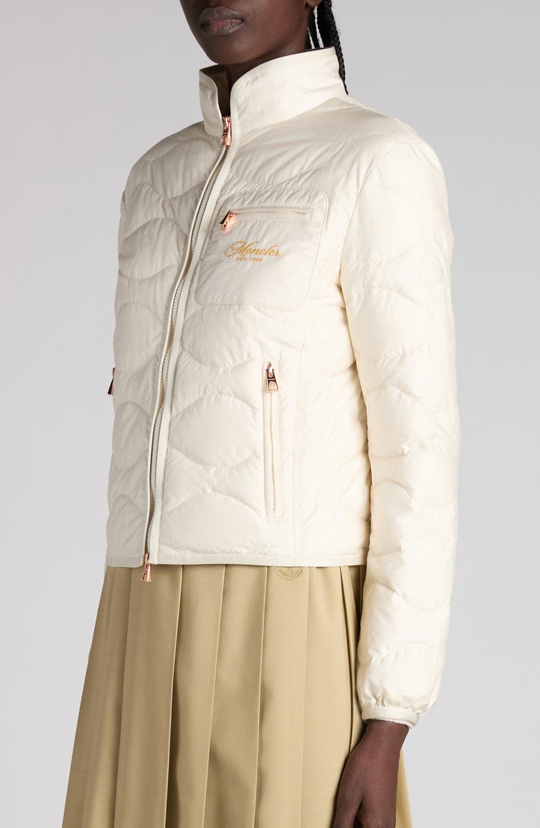 Moncler Tegea Quilted Down Jacket, Alternate, color, Pale Ivory