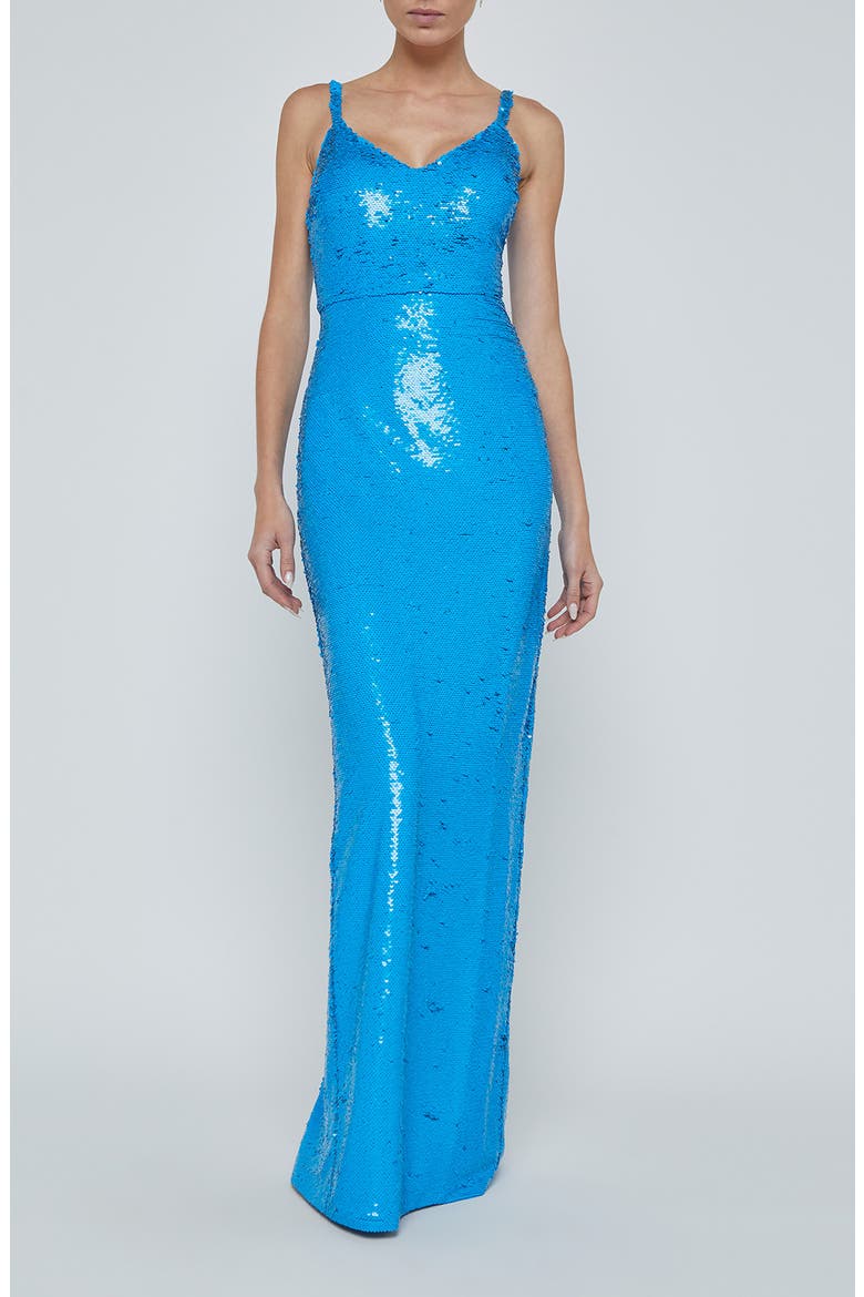 Karma Sequin Column Dress, Alternate, color, DRESDEN BLUE SEQUIN