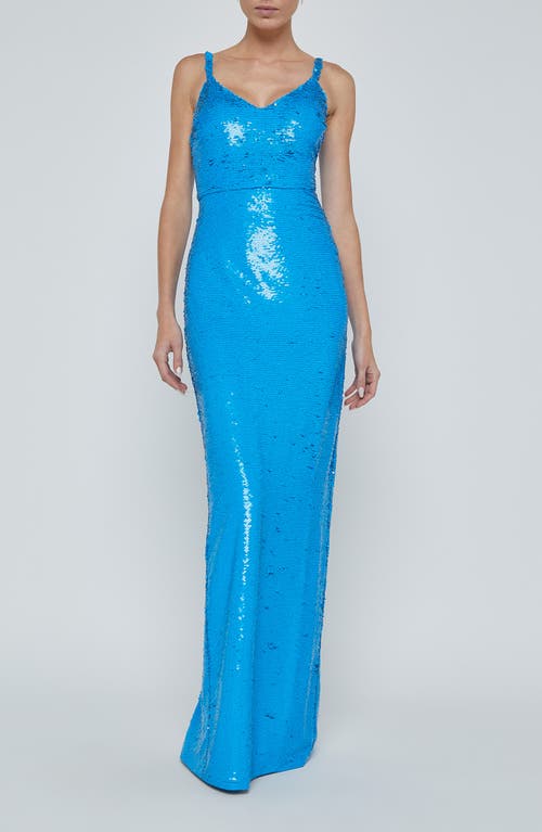 L Agence Karma Sequin Maxi Dress In Blue