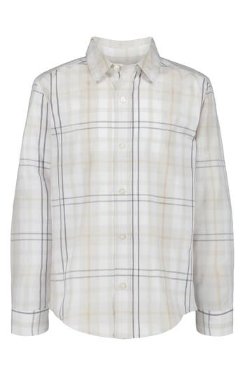 Calvin Klein Plaid Button-up Shirt In Gray