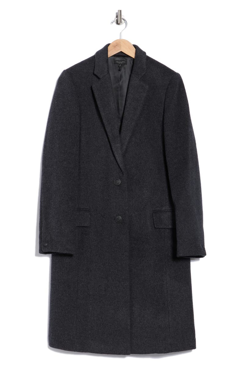 rag & bone Avanti Wool Blend Coat, Alternate, color, Charcoal