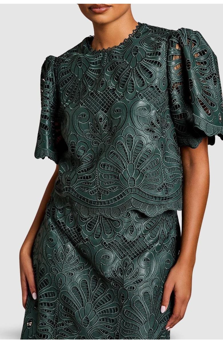 Coast Petite Short Sleeve Top, Alternate, color, Emerald